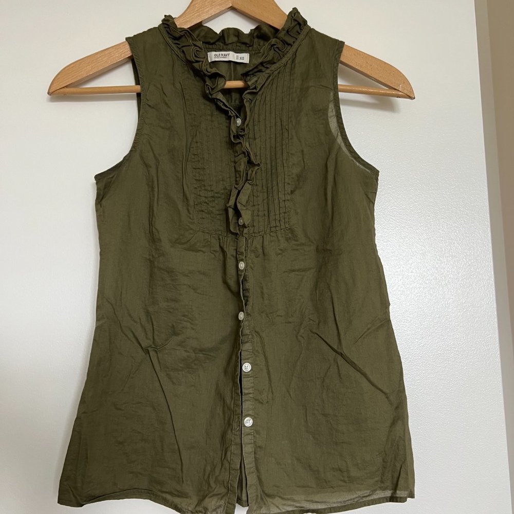 Old Navy Olive green gauzy tank